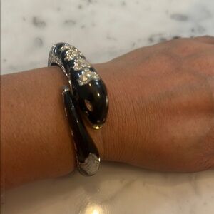 Elegant Black and Silver Snake Bracelet